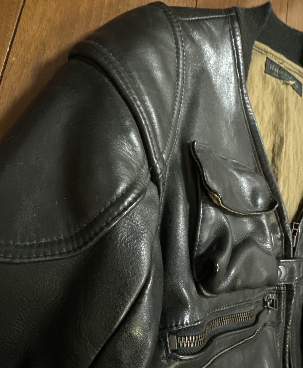 稀少 廃盤 HAROLD'S GEAR ハロルズギア ベリーショート 牛革 レザー